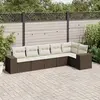 vidaXL - 6-delige - Loungeset - met - kussens - poly - rattan - bruin