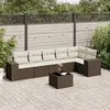 vidaXL - 7-delige - Loungeset - met - kussens - poly - rattan - bruin