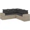 vidaXL Salon de jardin 5 pcs avec coussins gris clair résine tressée