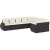 vidaXL Salon de jardin 9 pcs avec coussins noir résine tressée