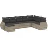 vidaXL Salon de jardin 8 pcs avec coussins gris clair résine tressée