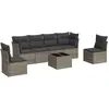 vidaXL Salon de jardin avec coussins 7 pcs gris résine tressée