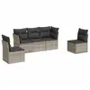 vidaXL Salon de jardin 6 pcs avec coussins gris clair résine tressée