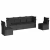 vidaXL Salon de jardin 6 pcs avec coussins noir résine tressée