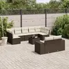 vidaXL - 10-delige - Loungeset - met - kussens - poly - rattan - bruin