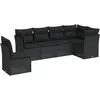 vidaXL Salon de jardin 6 pcs avec coussins noir résine tressée