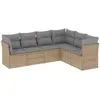 vidaXL Salon de jardin avec coussins 6 pcs beige résine tressée