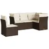 vidaXL Salon de jardin avec coussins 5 pcs marron résine tressée