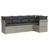 vidaXL Salon de jardin 6 pcs avec coussins gris clair résine tressée