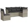 vidaXL Salon de jardin 6 pcs avec coussins gris clair résine tressée