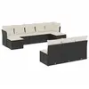 vidaXL Salon de jardin 11 pcs avec coussins noir résine tressée