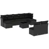 vidaXL Salon de jardin 10 pcs avec coussins noir résine tressée