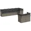 vidaXL Salon de jardin 8 pcs avec coussins gris résine tressée