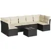 vidaXL Salon de jardin 8 pcs avec coussins noir résine tressée