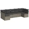 vidaXL Salon de jardin avec coussins 7 pcs gris résine tressée