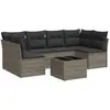 vidaXL Salon de jardin avec coussins 7 pcs gris résine tressée