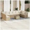 vidaXL Salon de jardin 11 pcs avec coussins beige résine tressée