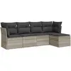 vidaXL Salon de jardin 5 pcs avec coussins gris clair résine tressée
