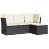 vidaXL Salon de jardin 5 pcs avec coussins noir résine tressée