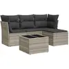 vidaXL Salon de jardin 5 pcs avec coussins gris clair résine tressée
