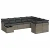 vidaXL Salon de jardin avec coussins 10 pcs gris résine tressée