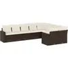 vidaXL Salon de jardin avec coussins 9 pcs marron résine tressée
