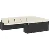 vidaXL Salon de jardin 10 pcs avec coussins noir résine tressée