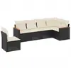 vidaXL Salon de jardin 6 pcs avec coussins noir résine tressée