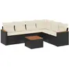vidaXL Salon de jardin 6 pcs avec coussins noir résine tressée