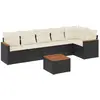 vidaXL Salon de jardin 6 pcs avec coussins noir résine tressée
