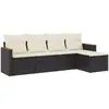 vidaXL Salon de jardin 6 pcs avec coussins noir résine tressée