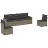 vidaXL Salon de jardin 6 pcs avec coussins gris résine tressée
