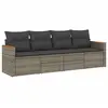 vidaXL Salon de jardin 5 pcs avec coussins gris résine tressée
