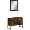 vidaXL Ensemble d'armoires de salle de bain 2 pcs chêne fumé