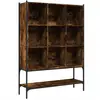 vidaXL Bibliothèque chêne fumé 102x30x141,5 cm bois d'ingénierie