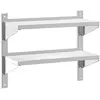 vidaXL Étagère murale à 2 niveaux 75x30x60 cm argenté acier inoxydable