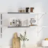 vidaXL Supports d'étagères 4 pcs 40x2,5x25 cm argenté acier inoxydable