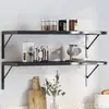 vidaXL Supports d'étagères 4 pcs 40x2,5x25 cm noir acier inoxydable