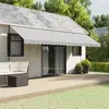 vidaXL Tissu de remplacement de cantonnière d’auvent anthracite blanc