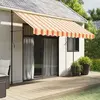 vidaXL Tissu de remplacement de cantonnière d’auvent jaune orange 3,5m
