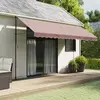vidaXL Tissu de remplacement de cantonnière d’auvent rayure marron