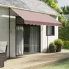 vidaXL Tissu de remplacement de cantonnière d’auvent rayure marron 3 m
