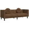 vidaXL Vidaxl Canapé À 3 Places Avec Coussins Marron Similicuir Daim