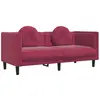 vidaXL Canapé avec coussins 2 places rouge bordeaux velours