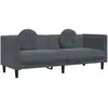 vidaXL Canapé avec coussins 3 places gris foncé velours