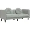 vidaXL Canapé avec coussins 2 places gris clair velours