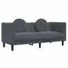 vidaXL Canapé avec coussins 2 places gris foncé velours