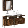 vidaXL Ensemble d'armoires de salle de bain 3 pcs chêne fumé