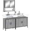 vidaXL Ensemble de meubles de salle de bain 3 pcs Sonoma gris