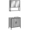 vidaXL Ensemble de meubles de salle de bain 2 pcs Sonoma gris